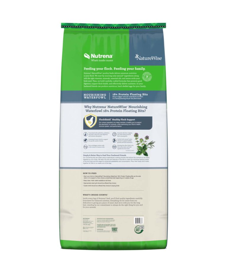 nourishing waterflowl floating bits bag back
