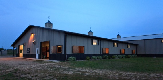 Barn at night