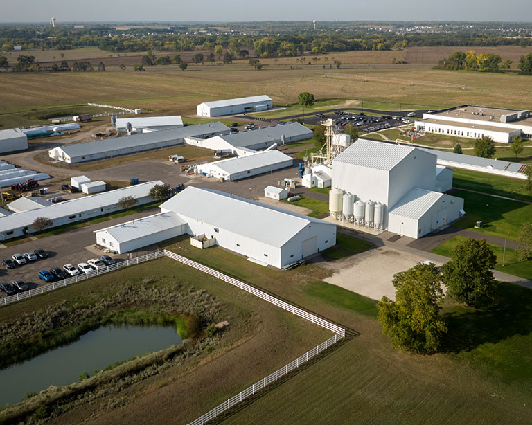 Aerial photo of Cargill's innovation center in Elk River, Minnesota