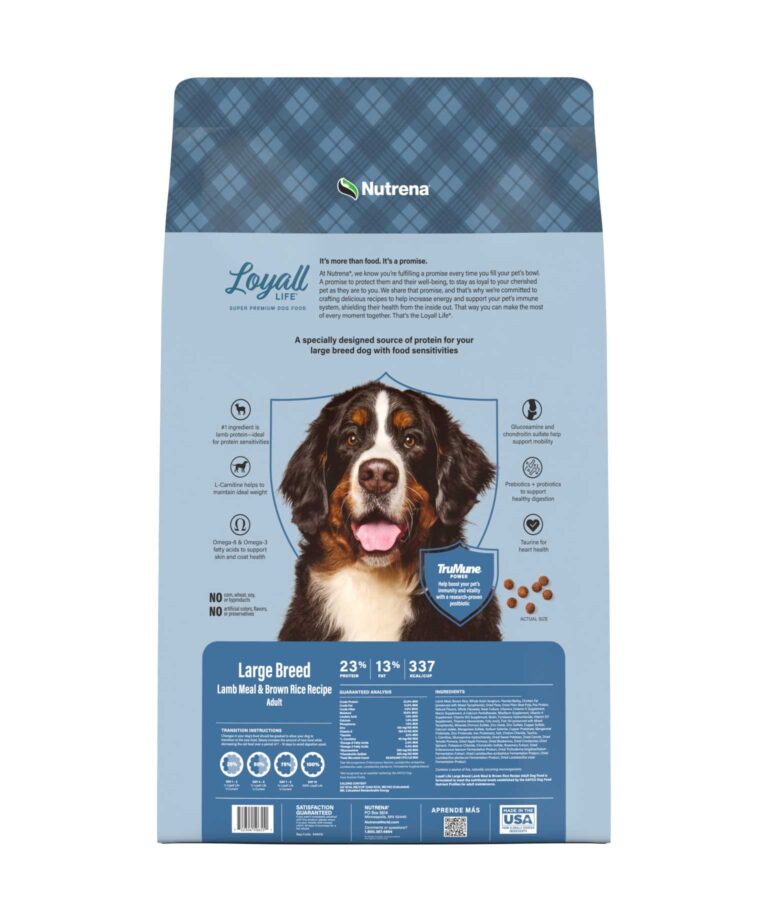 Back of Large Breed Lamb Meal Food Bag