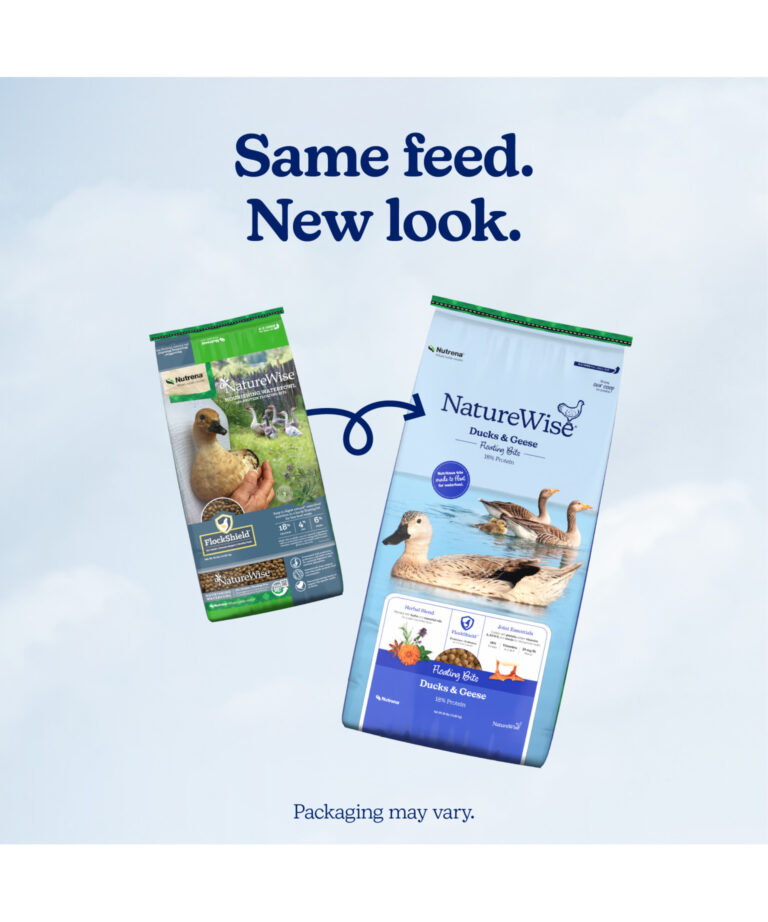 NatureWise Ducks & Geese Floating Bits new bag vs old bag – same floating nutrition, refreshed look.