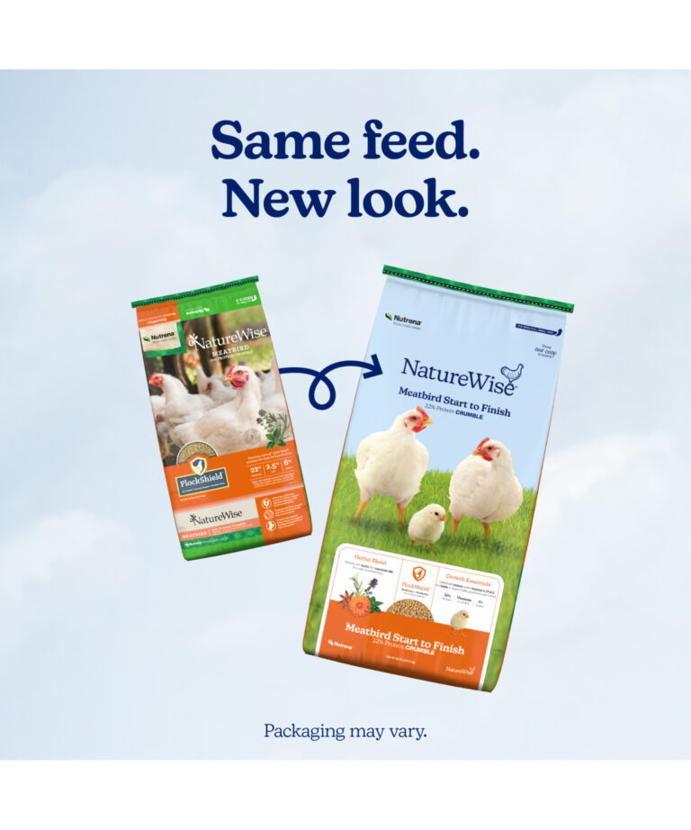 NatureWise Meatbird Start to Finish new bag vs old bag – same meatbird nutrition, new look.