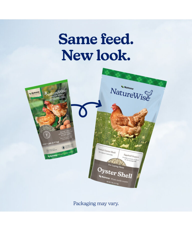 NatureWise Oyster Shell new bag vs old bag – same calcium support, refreshed look.